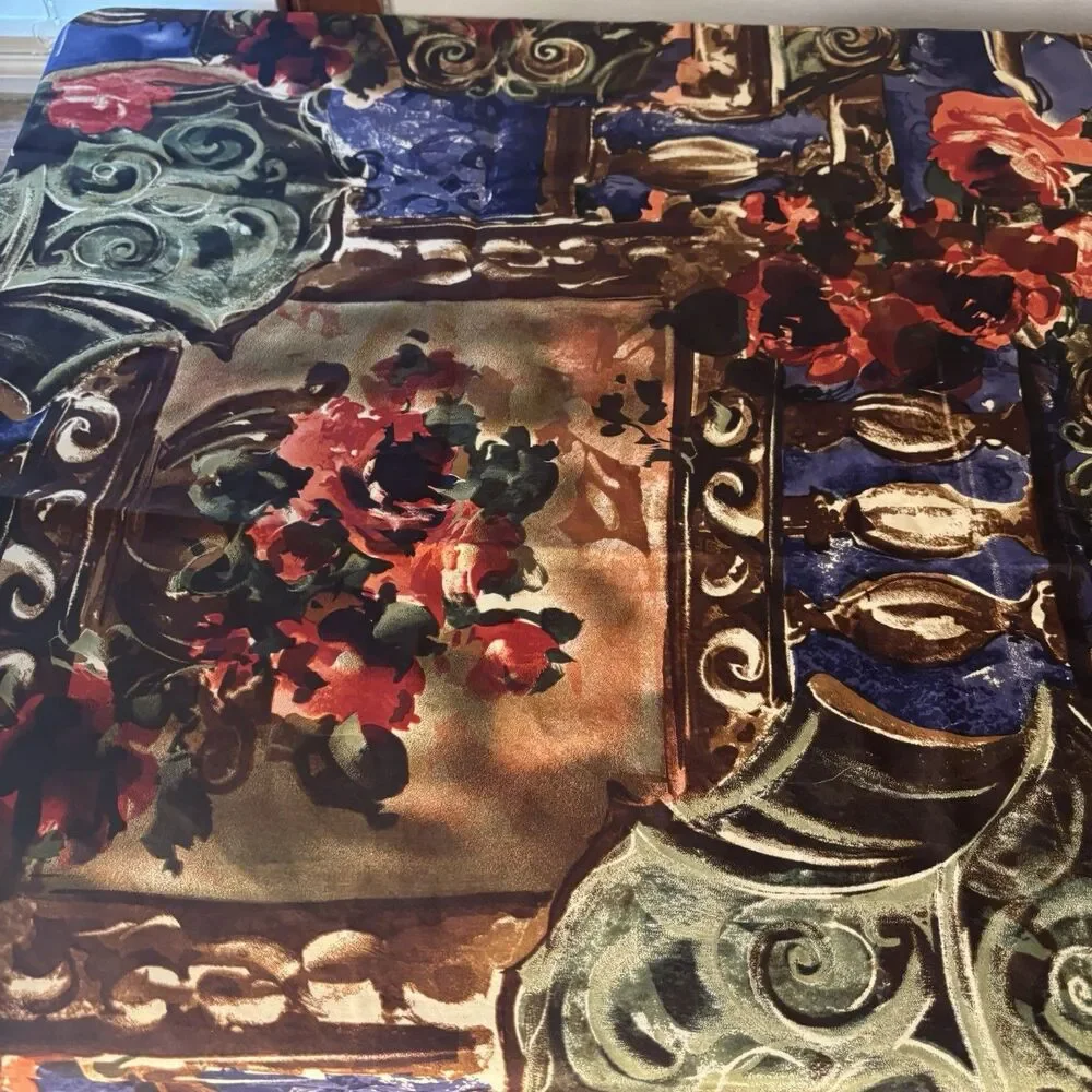 VTG NEW YORK STUDIO Designer 100% Silk Scarf Multicolor Abstract Made in Korea